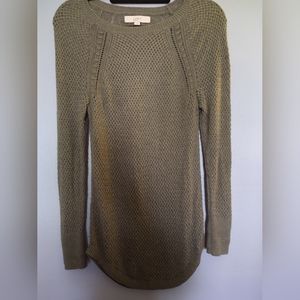 Loft olive open knit , pullover sweater. Size S